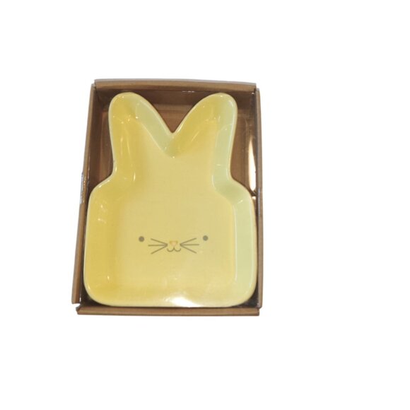 Grasslands Road Yellow Easter Bunny Shaped Jelly Bean Ceramic Dish NIB - Picture 4 of 4